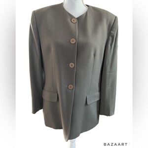 🔥🔥Jones New York Women's Sage 4 Button 100% Wool Lined Blazer - Size 12 see des
